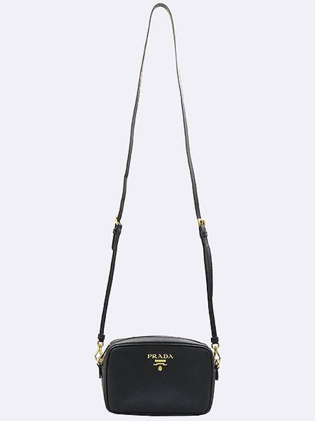 Prada 1BH036 Black Color SAFFIANO LUX Gold Logo Mini Cross Bag - PRADA - BALAAN 4