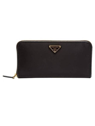 Tessuto Triangle Logo Long Wallet Black - PRADA - BALAAN 1