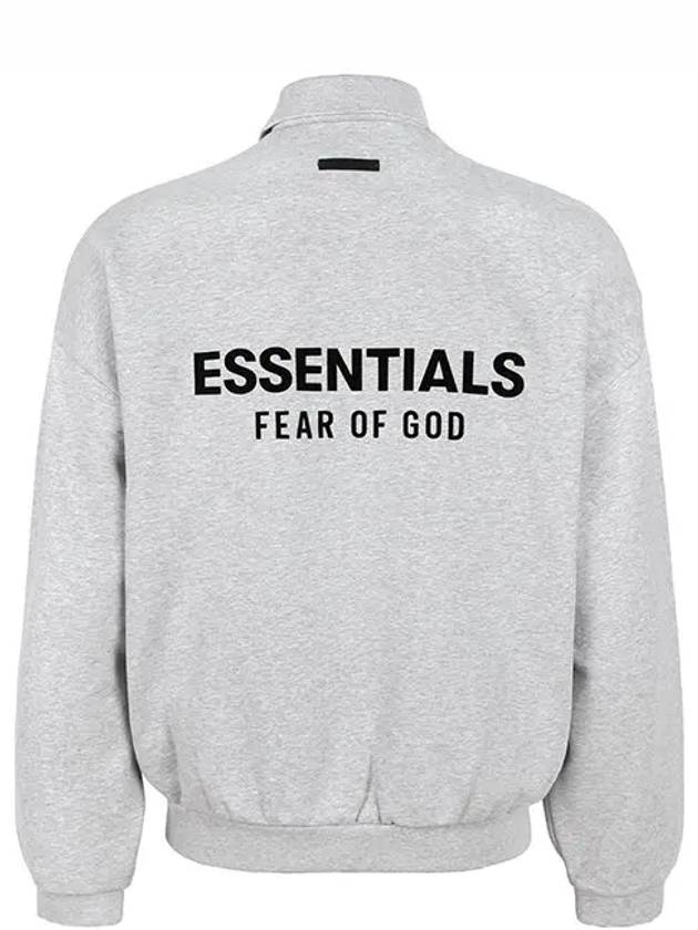 Logo Print Fleece Long Sleeve Polo Shirt Light Grey - FEAR OF GOD ESSENTIALS - BALAAN 3