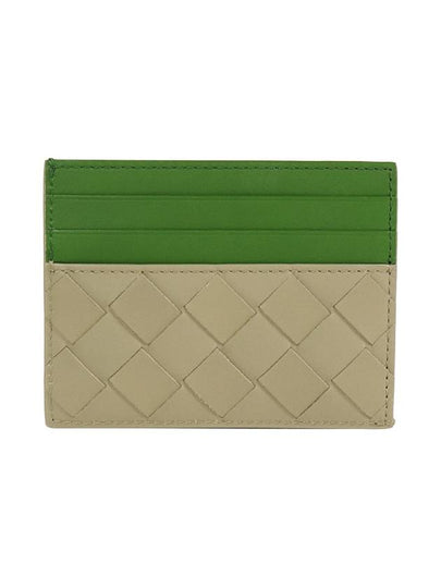 Intrecciato Two-Tone Card Wallet Travertine Parakit - BOTTEGA VENETA - BALAAN 2