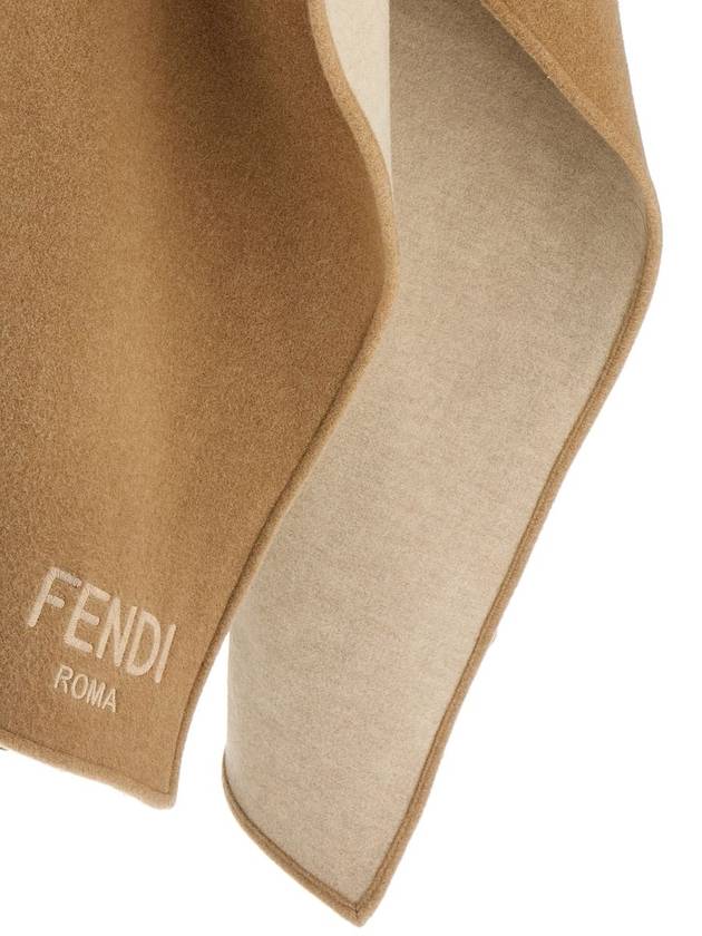 Roma Wool Poncho Beige - FENDI - BALAAN 4