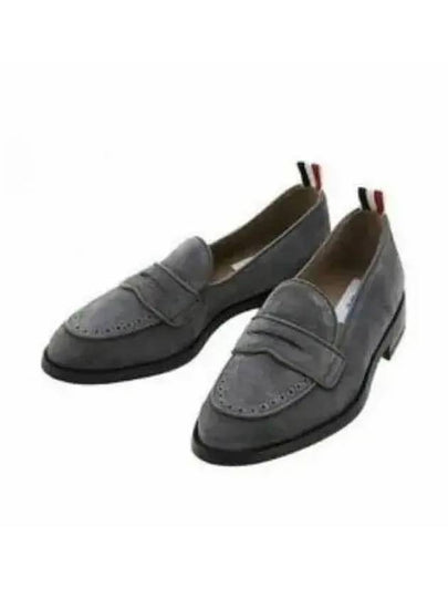 Men's Varsity Suede Loafers Grey - THOM BROWNE - BALAAN 2