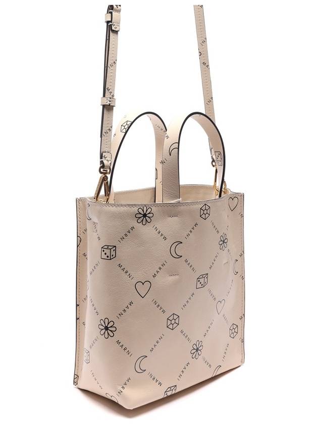 Allover Logo Print Tote Bag Ivory - MARNI - BALAAN 4