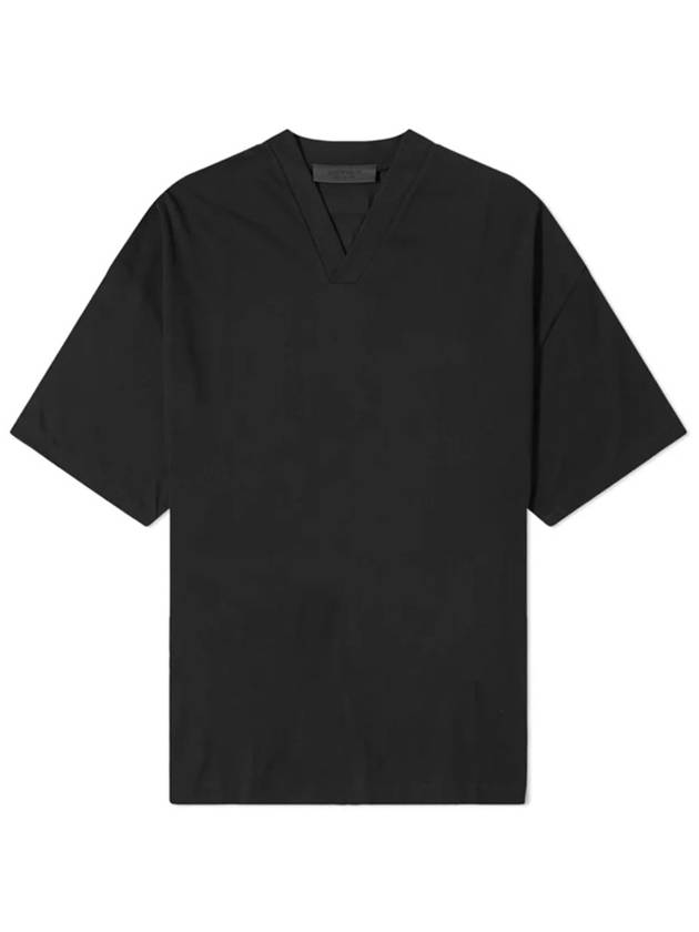 V Neck Short Sleeve T-Shirt Black - FEAR OF GOD ESSENTIALS - BALAAN 3