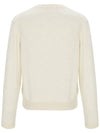 Glitter Notch Neck Knit Cardigan Cream Ivory - CALLAITE - BALAAN 8