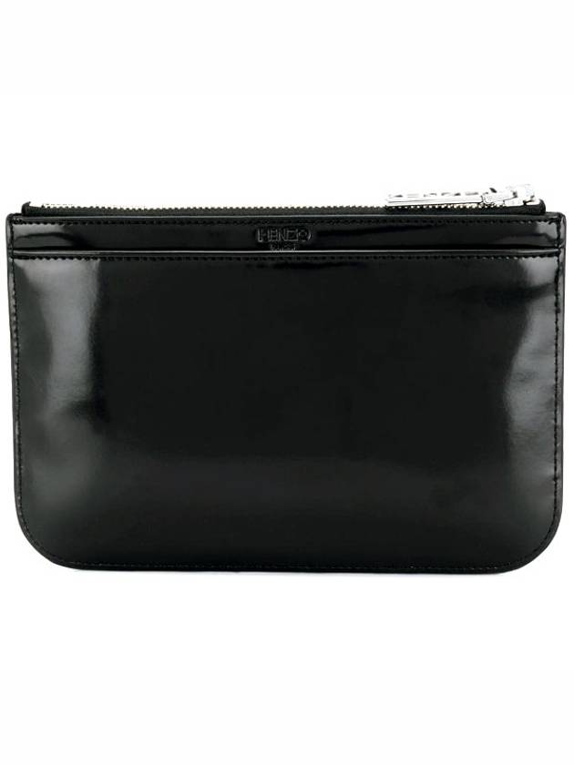 Tiger Patent Clutch Bag Black - KENZO - BALAAN 4