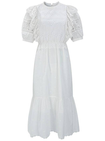 Cotton Lace Puff Sleeve Dress - NARU KANG - BALAAN 1