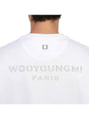 Men's Metallic Embossed Back Logo Short Sleeve T-Shirt White - WOOYOUNGMI - BALAAN 9