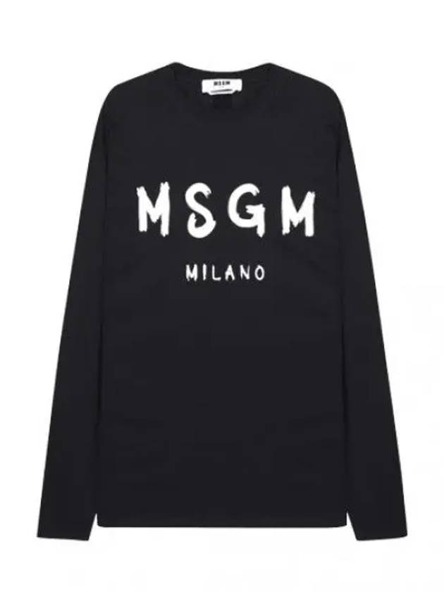 Brushed Logo Long Sleeve T Shirt Men - MSGM - BALAAN 1