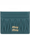 Materasse Nappa Leather Card Holder Lagoon Blue - MIU MIU - BALAAN 2