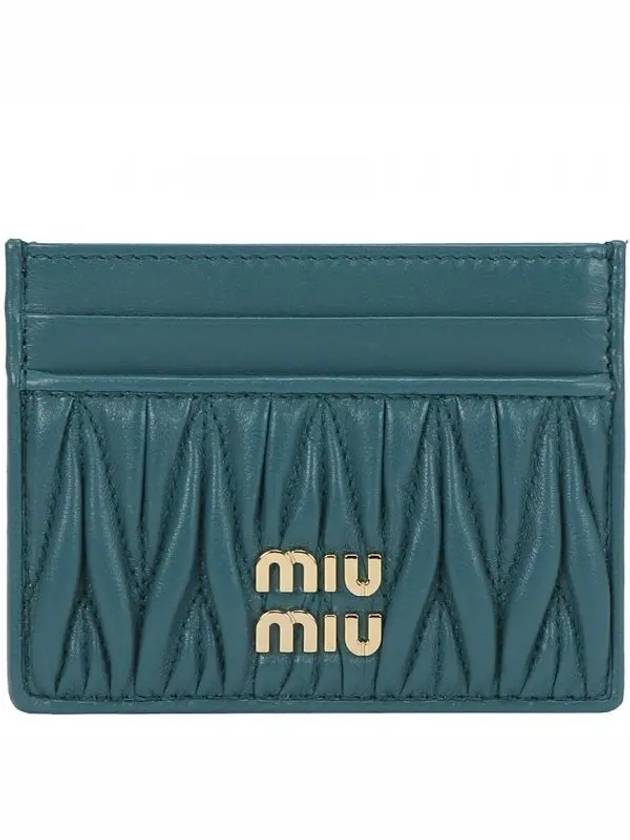 Materasse Nappa Leather Card Holder Lagoon Blue - MIU MIU - BALAAN 2