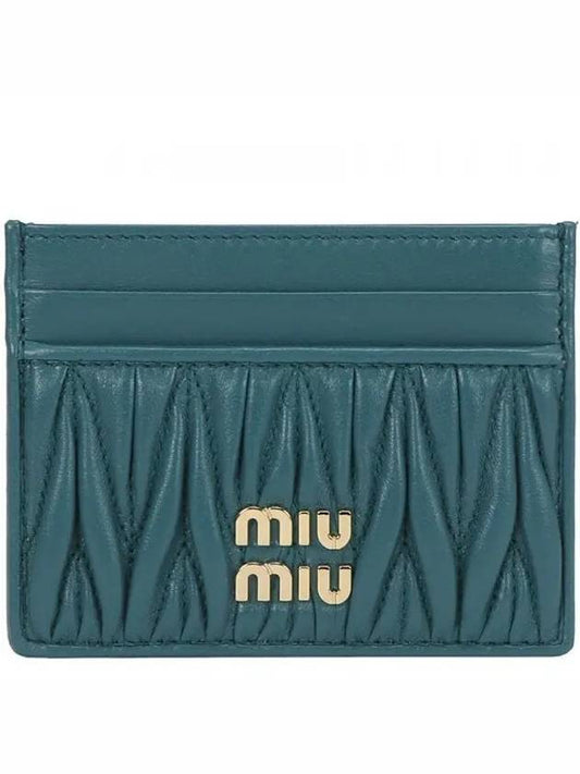 Materasse Nappa Leather Card Holder Lagoon Blue - MIU MIU - BALAAN 2