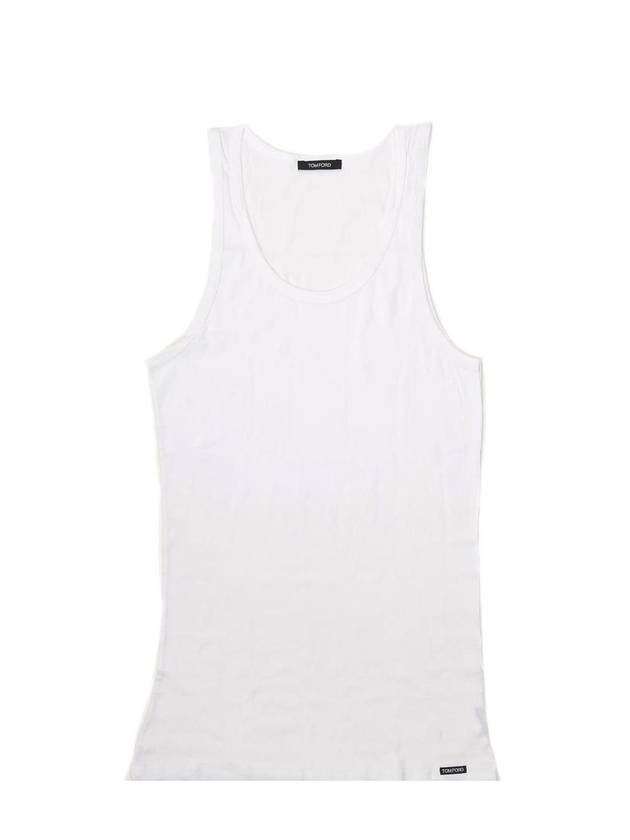 Men's Cotton Modal Blend Sleeveless White - TOM FORD - BALAAN.