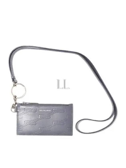 BB Monogram Case On Keyring Card Wallet Grey - BALENCIAGA - BALAAN 2