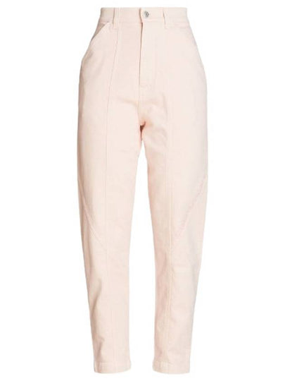 High Waisted Tapered Cotton Straight Jeans Pink - STELLA MCCARTNEY - BALAAN 2