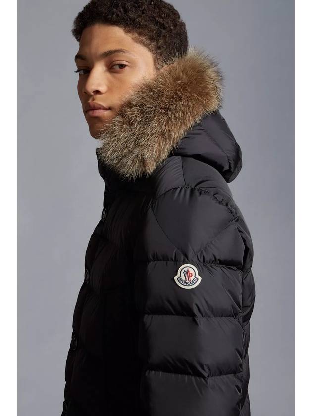 Men's Cluny Hooded Fur Short Padding Black - MONCLER - BALAAN 5