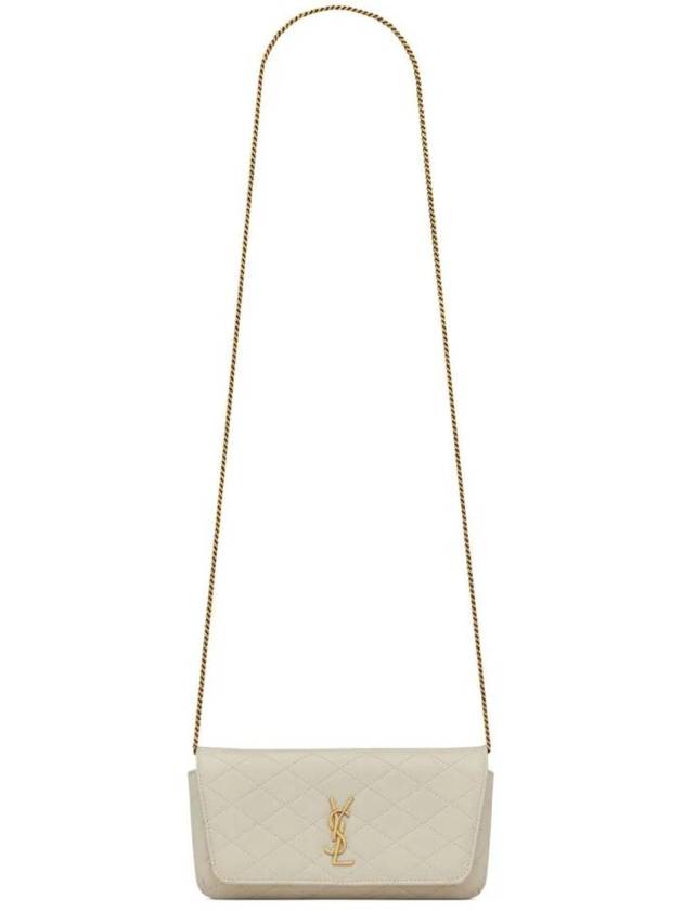 Gaby Chain Quilting Leather Cross Bag Blanc Vintage - SAINT LAURENT - BALAAN 1