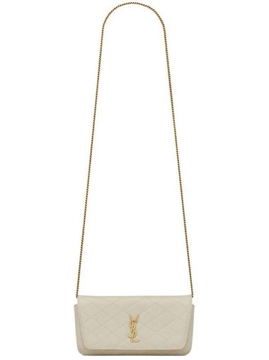 Gaby Chain Quilting Leather Cross Bag Blanc Vintage - SAINT LAURENT - BALAAN 1