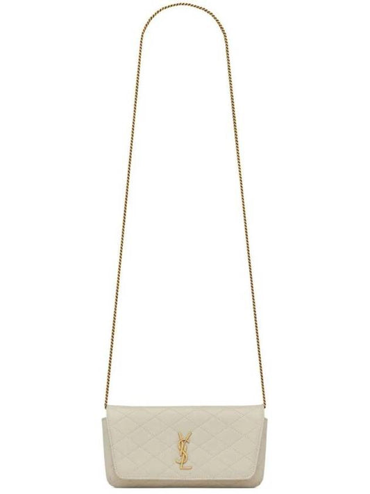 Gaby Chain Quilting Leather Cross Bag Blanc Vintage - SAINT LAURENT - BALAAN 1