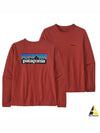 Women's Classic Graphic Logo Cotton Long Sleeve T-Shirt Red - PATAGONIA - BALAAN 2