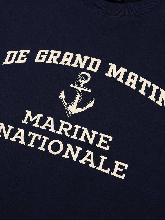 V Heavy Sweat Marine Sweatshirt Navy - DE GRAND MATIN - BALAAN 5