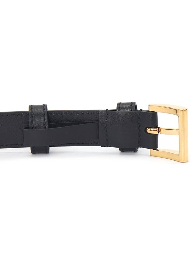 Logo Leather Belt Black - PRADA - BALAAN 5