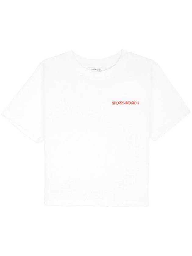 Embroidered Logo Short Sleeve T-Shirt White - SPORTY & RICH - BALAAN 1