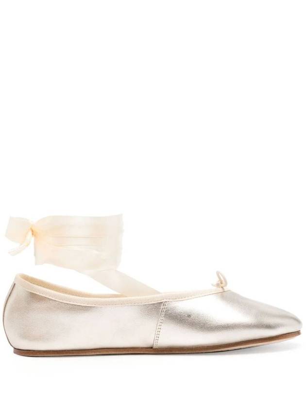 Bow Detail Leather Flat Shoes Metallic - REPETTO - BALAAN 2