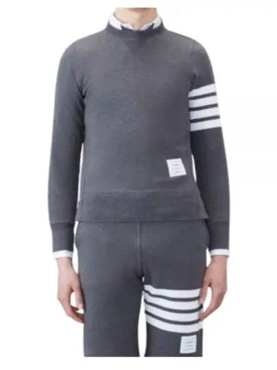 4 Bar Loopback Jersey Sweatshirt Dark Grey - THOM BROWNE - BALAAN 2