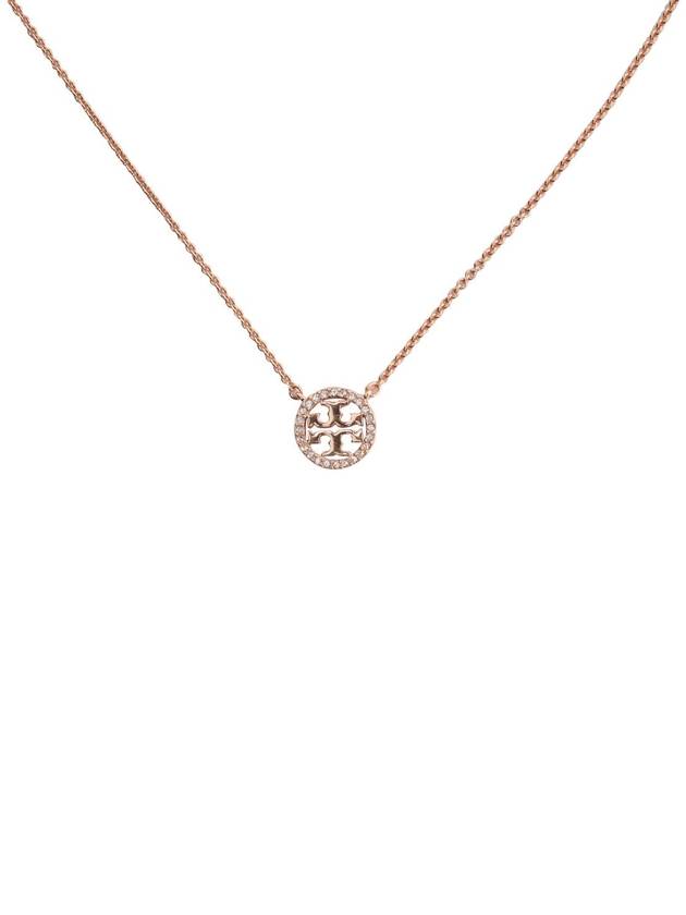 Miller Pave Logo Delicate Necklace Rose - TORY BURCH - BALAAN 4