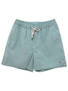 Logo Patch Striped Swim Shorts Green - POLO RALPH LAUREN - BALAAN 3