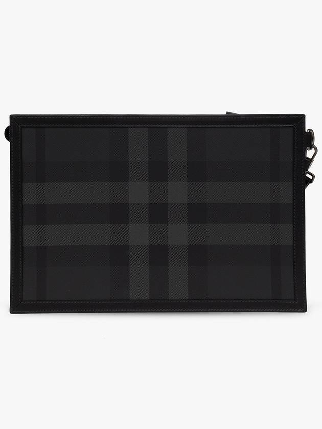 Check Small Logo Clutch Bag Black - BURBERRY - BALAAN 4