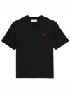 Small Heart Logo Boxy Fit Short Sleeve T-Shirt Black - AMI - BALAAN 2