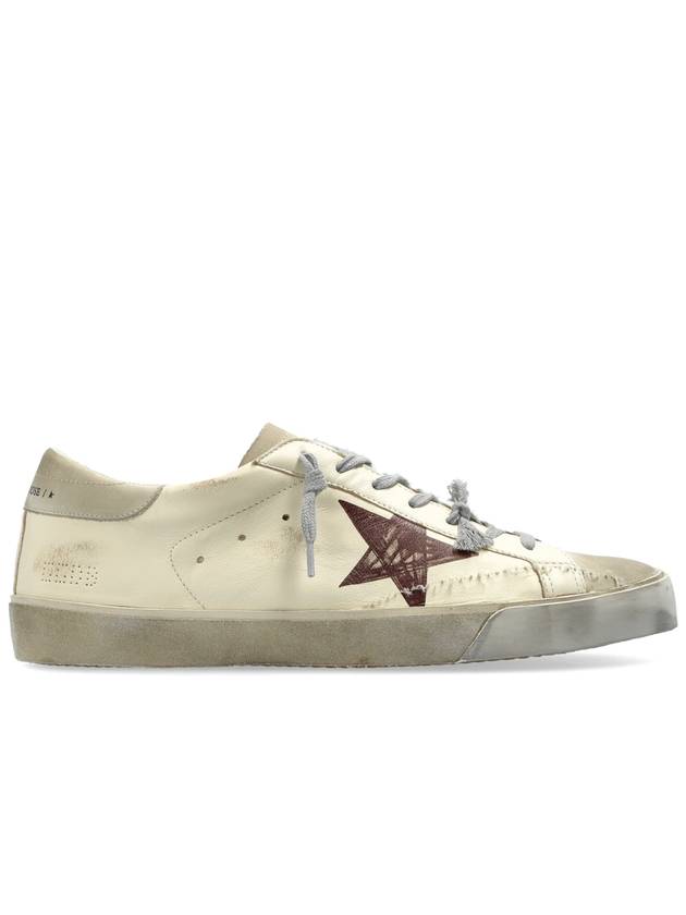 Golden Goose Sneakers Super-Star With List Printed Star Embroi, Women's, Cream - GOLDEN GOOSE - BALAAN 1