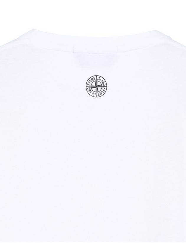 Men's Headquarters Logo Pocket Short Sleeve T-Shirt White - STONE ISLAND - BALAAN 4