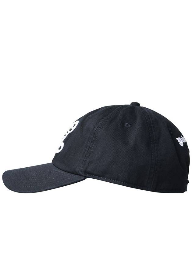 Embroidered Monogram Base Ball Cap Black - PALM ANGELS - BALAAN 5