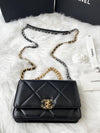 19 Chain Lambskin Wallet Cross Bag Black - CHANEL - BALAAN 3