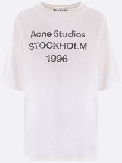 Logo Print Cotton Short Sleeve T-Shirt White - ACNE STUDIOS - BALAAN 2