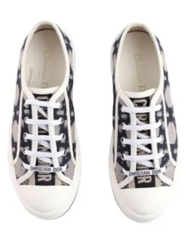 Walk'N'Dior Platform Macrocannage Motif Embroidery Cotton Low-Top Sneakers Deep Blue - DIOR - BALAAN 2