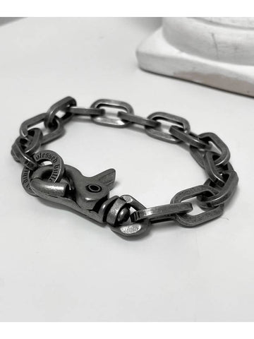 Round Chain Link 11mm Bracelet Dark Silver - BLESSED BULLET - BALAAN 1