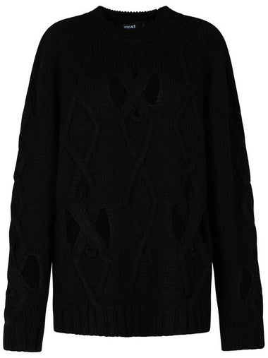 Versace Black Wool Blend Sweater - VERSACE - BALAAN 1