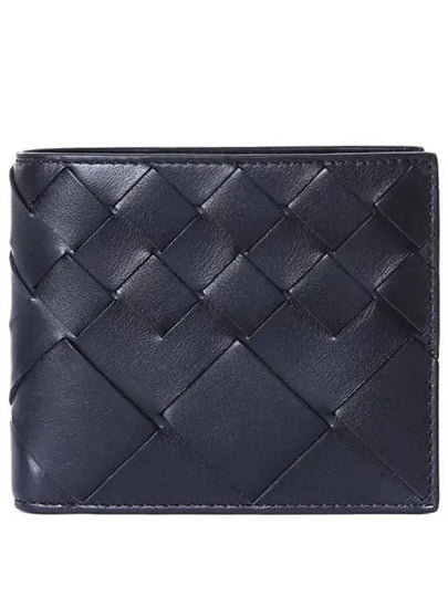 Intrecciato Leather Bi Fold Half Wallet Black - BOTTEGA VENETA - BALAAN 2