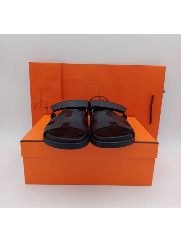 Chypre Leather Sandals Black - HERMES - BALAAN 6