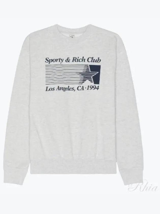 24 Starter Crew Neck Heather Gray Navy WS067S412SH Sweatshirt - SPORTY & RICH - BALAAN 1