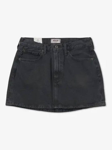 Mini Rib Denim Skirt Overdye Black A30421207VAP - AGOLDE - BALAAN 1