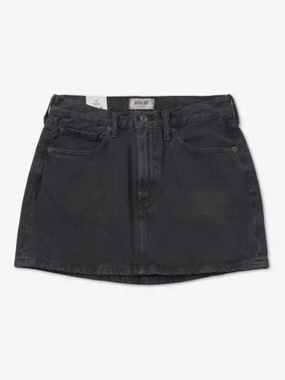 Women's Liv Denim Short H-Line Skirt Black - AGOLDE - BALAAN 2