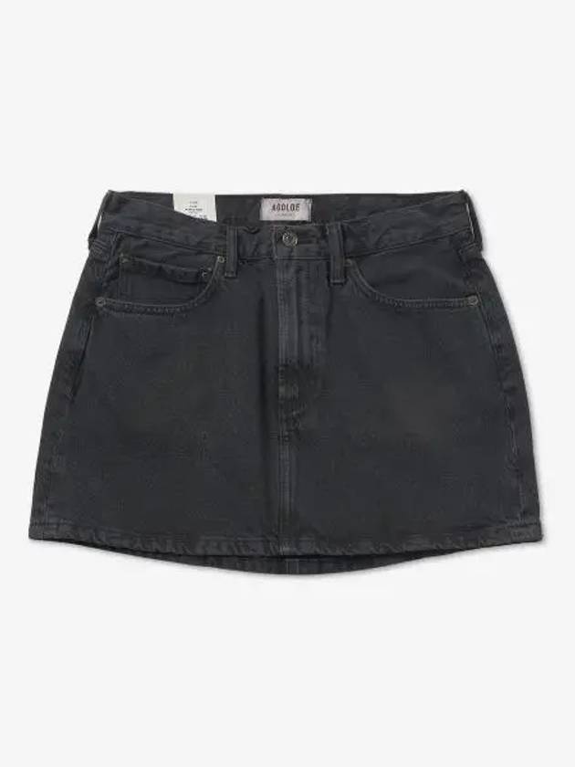 WoMen's Liv Denim Short H-Line Skirt Black - AGOLDE - BALAAN 2