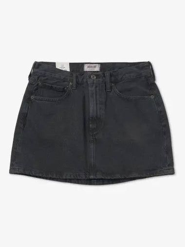 Women's Liv Denim Short H-Line Skirt Black - AGOLDE - BALAAN 1