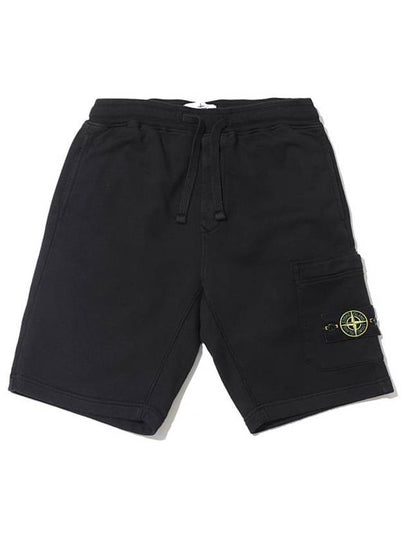 Wappen Patch Pocket Drawstring Shorts Black - STONE ISLAND - BALAAN 2