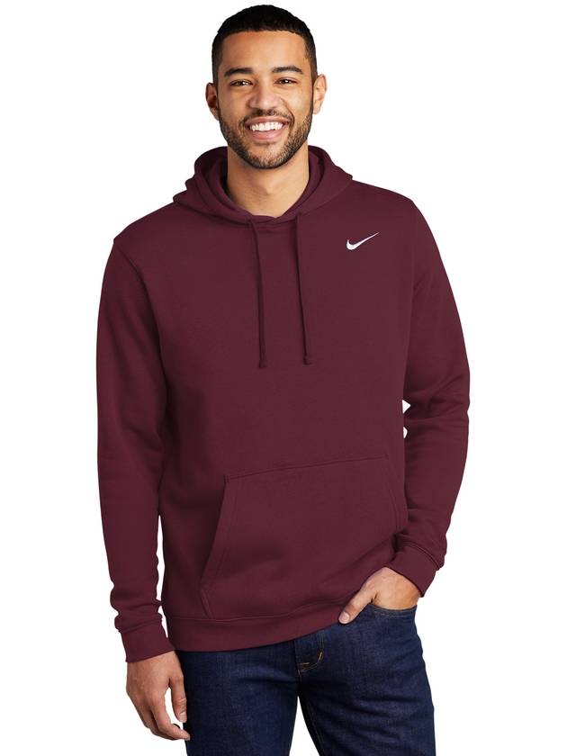 Swoosh Club Fleece Hoodie Dark Maroon - NIKE - BALAAN 3